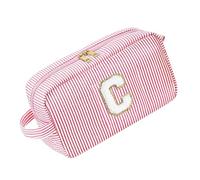 Striped Makeup Storage Bag Large Capacity Cosmetic Tool Pouches with Handle Knitting Tool Organiser for Sewing Supplies Large Capacity Organiser