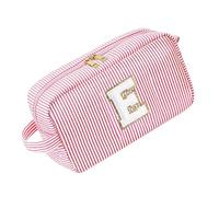 Striped Makeup Storage Bag Large Capacity Cosmetic Tool Pouches with Handle Knitting Tool Organiser for Sewing Supplies Heavy Duty Sewing Accessory Bag