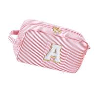 Striped Makeup Storage Bag Large Capacity Cosmetic Tool Pouches with Handle Knitting Tool Organiser for Sewing Supplies Craft Room Organization Bag