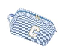 Striped Makeup Storage Bag Large Capacity Cosmetic Tool Pouches with Handle Knitting Tool Organiser for Sewing Supplies Travel Sewing Storage