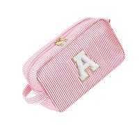 Striped Makeup Storage Bag Large Capacity Cosmetic Tool Pouches with Handle Knitting Tool Organiser for Sewing Supplies Heavy Duty Sewing Accessory Bag