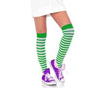 Leg Avenue 600522046 Thigh High Tights, Striped, White, Women: One Size