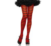 Leg Avenue Women's Nylon Striped Tights Costume Hosiery, Black, One Size UK