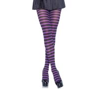 Leg Avenue Women's stripe costume hosiery, Black, One Size UK