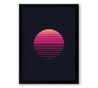 Striped Orb Modern Framed Wall Art Print A1 (84.1×59.4cm) Black, Wall Decor for Living Room, Bedroom, Office & Home, Ready to Hang, Art Gift