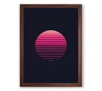 Striped Orb Modern Framed Wall Art Print A2 (59.4×42cm) Walnut, Wall Decor for Living Room, Bedroom, Office & Home, Ready to Hang, Art Gift