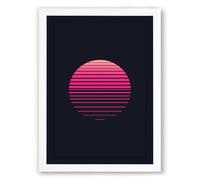 Striped Orb Modern Framed Wall Art Print A2 (59.4×42cm) White, Wall Decor for Living Room, Bedroom, Office & Home, Ready to Hang, Art Gift