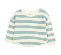 Striped organic cotton baby sweatshirt Green water 18 months