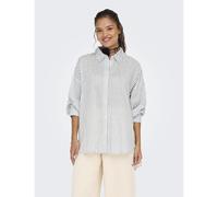 Striped Oversized Shirt white/grey