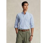 Striped Oxford Cotton Shirt in Custom Fit Blue Striped/White
