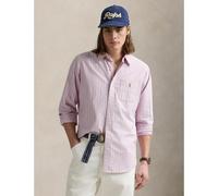 Striped Oxford Cotton Shirt in Custom Fit Pink