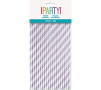 Striped Paper Straws | Lavender | 40 Pcs.