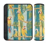 Striped Parrots Tropical Simple 2 Pack car seat Pads for Straps, Release Stress to Your Neck and Shoulders, car Accessories Seatbelt Covers for Auto
