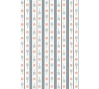 Striped Pickleball Lined Notebook: 6x9" Lined Journal with a Pattern of Stripes and Pickleball Paddles in Grey and Peach