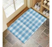 Striped Plaid Doormat - Inside And Outside Welcome Mat, Blue Indoor Front Doormat With Non-Slip Backing, Heavy Duty Entrance Mat, 50 X 80 Cm Modern Simplicity