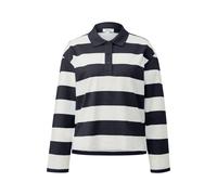 Striped Polo Collar Sweatshirt with Extended Back for Women s.Oliver Bleu 48