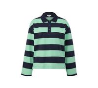 Striped Polo Collar Sweatshirt with Extended Back for Women s.Oliver Vert 44