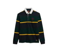 Superdry Vintage Athletic Stripe Rugby Short Sleeve T-Shirt S Green