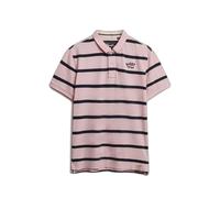 Superdry Vintage Stripe Jersey Short Sleeve Polo Pink L Man