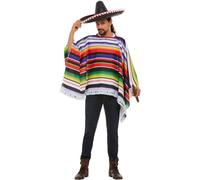 Striped Poncho Smiffys Multi One Size