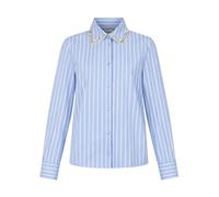 Striped Poplin Shirt with Removable Collar - female - Liu Jo - Shirts - Blue - M - Blouses & Shirts M