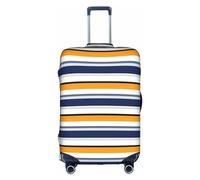 Striped print Washable Travel Luggage Cover Abstract Colorful Print Luggage Suitcase Protector, White, Medium, White, Medium