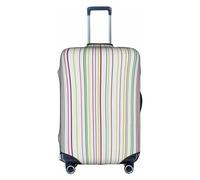 Striped. print Washable Travel Luggage Cover Abstract Colorful Print Luggage Suitcase Protector, White, Small, White, Small