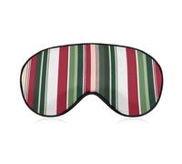 Striped Red Green White Sleep Mask Eye Cover for Sleeping Men Women Light Blocking Travel Blindfold