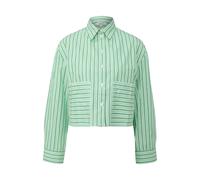 Striped Relaxed Fit Cotton Poplin Blouse with Embroidery Women s.Oliver Vert 44