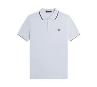 Striped Ribbed Cotton Polo Shirt - male - Fred Perry - Polo Shirts - Blue - M - Tops M