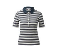 Striped Ribbed Polo for Women QS Bleu XS