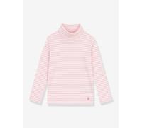 Striped roll-neck top for kids by PETIT BATEAU rose