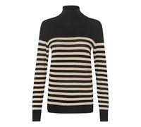 Striped roll-neck top for women KAFFE Lizza Noir M