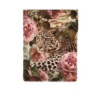 Striped Rose and Leopard Printed Laptop Sleeve Bag 13-Inch - Leather Laptop Sleeve Case Shockproof Protective Computer Cover Bag