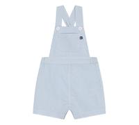 Striped Seersucker Organic Cotton Short Dungarees Light Blue 6 months