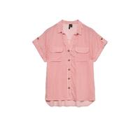 Striped Short Sleeve Blouse striped red