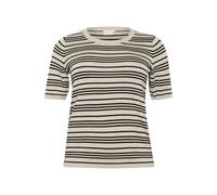 Striped short sleeve jumper women KAFFE Curve Lizzy Beige S