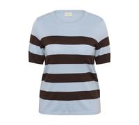 Striped short sleeve jumper women KAFFE Curve Lizzy Bleu M