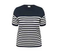 Striped short sleeve jumper women KAFFE Curve Lizzy Bleu XL