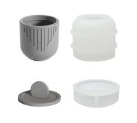 Striped Silicone Mold Clay Flower Pots Concrete Molds Storage Boxes with Lids Molds Jars Bottles Cup High Temperature Resistant