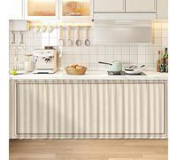 Striped Sink Skirt for Bathroom & Kitchen 85x120cm Cabinet Drape Stylish UnderSink Privacy Cover Classroom & Home Decor Durable & Easy to Clean