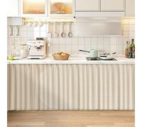Striped Sink Skirt for Bathroom & Kitchen65cm x 70cm Cabinet Drape Home & Classroom Privacy Fabric Stylish Under Sink Décor Durable & Easy to Clean