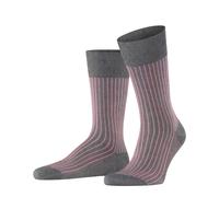 FALKE Men's Oxford Stripe M So Cotton Patterned 1 Pair Socks, Grey Steel Melange 3165, 10-11