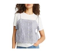 Striped Strap Top - female - Pepe Jeans - Sleeveless Tops - Blue - XS - Tops XS