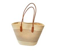 Striped Straw Tote Bag for Women, Handwoven Beach Shoulder Crossbody Bag | Lining Large Capacity Holiday Shopper Handbag Perfect for the beach, the pool, vacations, farmers' markets