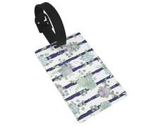 Striped Succulents Luggage Tags Suitcases Handbag Tag Labels with Name Id Quickly Identify Travel Essential