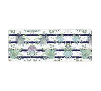 Striped Succulents Oversized Desk Pad, Thick Base Mat, Ergonomic Comfort Pad for Precision Mouse Control
