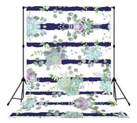 Striped Succulents Print Photography Backdrop 5x7ft Photo Backdrop Curtain Washable Photography Background For Studio