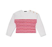 Striped sweatshirt - female - Balmain - Kids Sweatshirts - White - 8 Y - Kids 8 Y