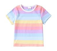 Striped T-Shirt for Boys Girls Short Sleeve Round Neck Casual Top Summer Beach School Tee Toddler Kids Clothing